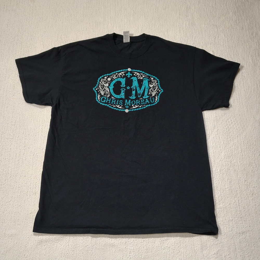 Chris Moreau Shirt Mens XL Black Cotton Country Western Band Short Sleeve Tee
